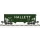 2-Bay Offset-Side Hopper with Flat Ends & Load - Ready to Run - Master(R) -- Hallett 9924 (green, white)