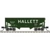 2-Bay Offset-Side Hopper with Flat Ends & Load - Ready to Run - Master(R) -- Hallett 9924 (green, white)