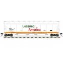 Pressureaide Centerflow Covered Hopper - Ready to Run - Master(R) -- Luzenac America 59762 (green, orange, white), N, Atlas Mode