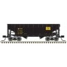 2-Bay Offset-Side Hopper with Flat Ends & Load - Ready to Run - Master(R) -- Maine Central 3754 (black, white, Harvest Gold)