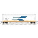 Pressureaide Centerflow Covered Hopper - Ready to Run - Master(R) -- ACFX 59918 (Venturi, white, blue, orange Sill), N, Atlas Mo