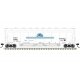 Pressureaide Centerflow Covered Hopper - Ready to Run - Master(R) -- OMYA 51761 (white, blue, Short Stripes)