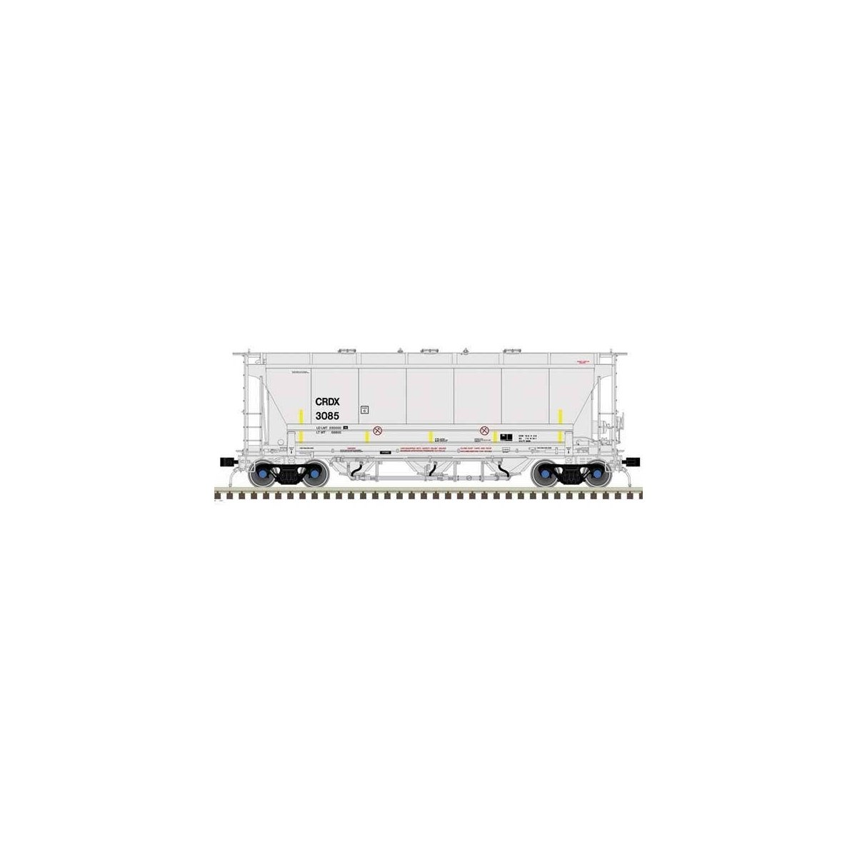 Trinity 3230 Pressure Differential PD Covered Hopper - Ready to Run Master Plu -- Chicago Freight Car CRDX 3085 (gray, black)