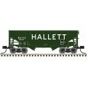 2-Bay Offset-Side Hopper with Flat Ends & Load - Ready to Run - Master(R) -- Hallett 9918 (green, white), N, Atlas Model Railroa