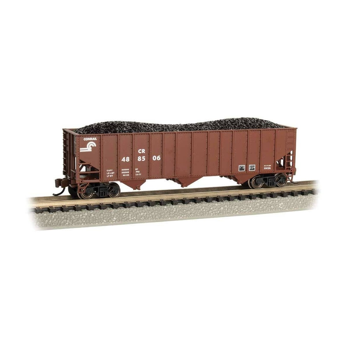 Bethlehem Steel 100-Ton 3-Bay Hopper - Ready to Run -- Conrail 488506 (Boxcar Red, Small Logo)