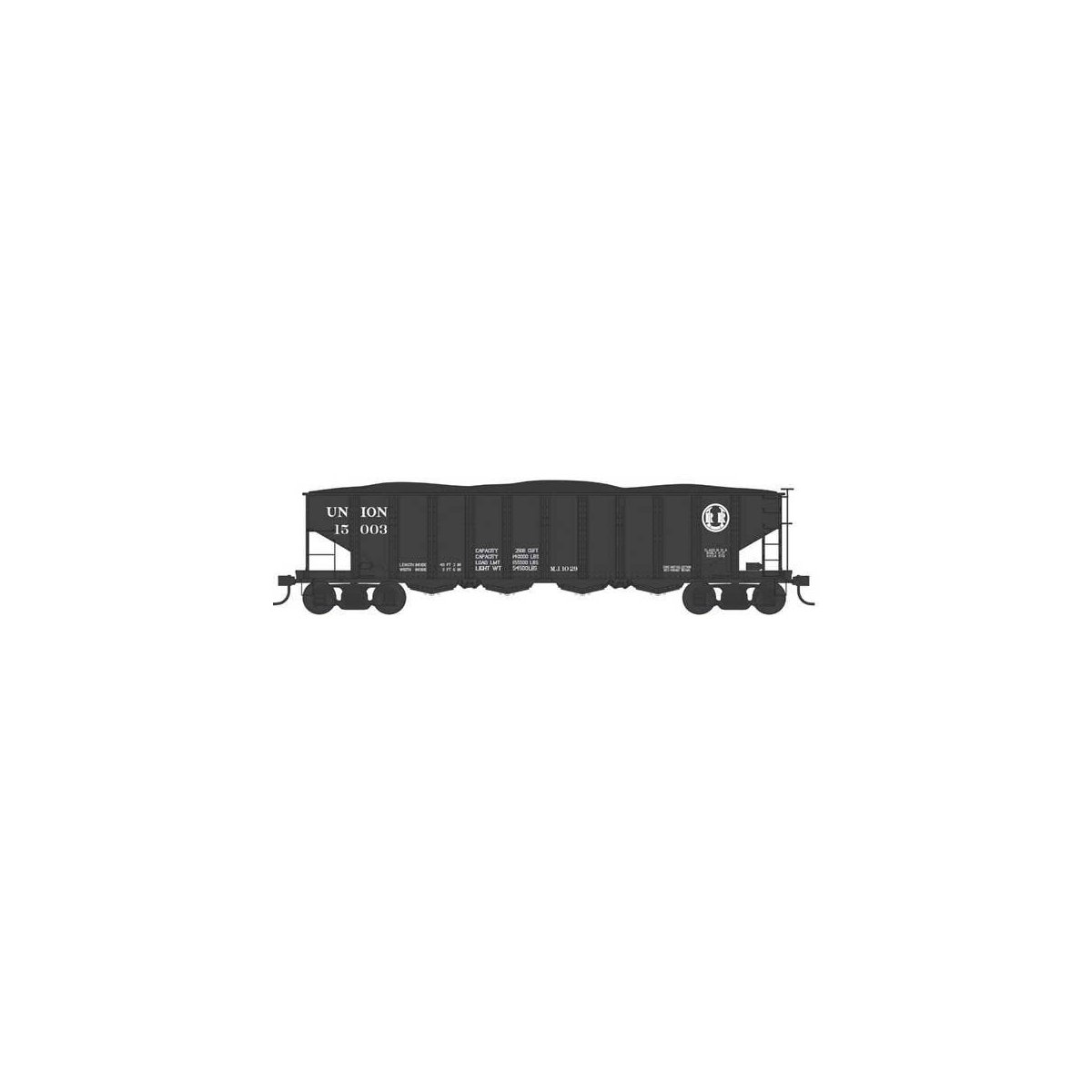 Class H21a 4-Bay Hopper with Clamshell Doors - Ready to Run -- Union 15022 (Blt. 11-17, black)