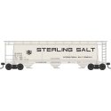 3-Bay Cylindrical Covered Hopper - Ready to Run - Executive Line -- Sterling Salt 61186 (Blt. 1-65, beige, black, Large Letterin