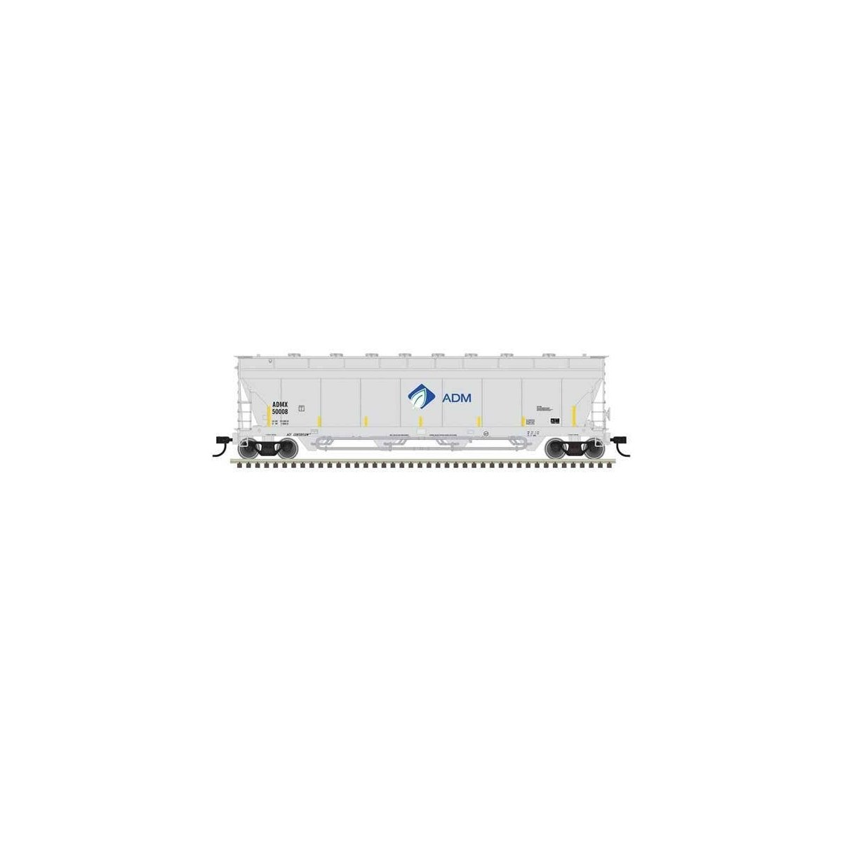 Pressureaide Centerflow Covered Hopper - Ready to Run - Master(R) -- ADM 50016 (gray, blue, green, Leaf)