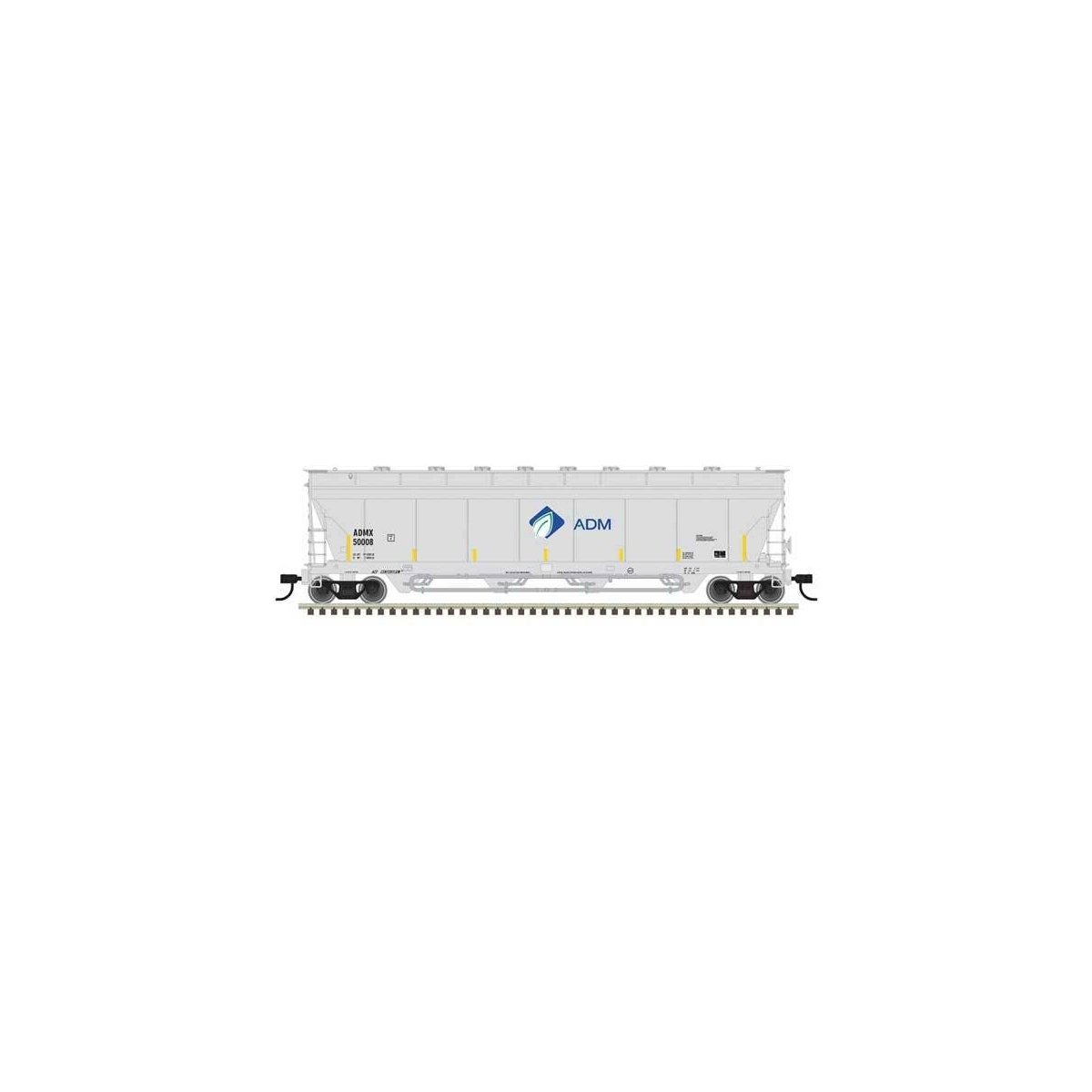 Pressureaide Centerflow Covered Hopper - Ready to Run - Master(R) -- ADM 50076 (gray, blue, green, Leaf)