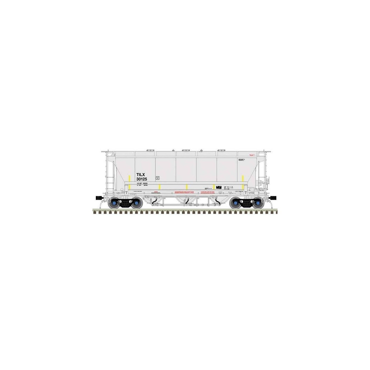 Trinity 3230 Pressure Differential PD Covered Hopper - Ready to Run Master Plu -- Trinity Industries Leasing TILX 30129 (gray, b
