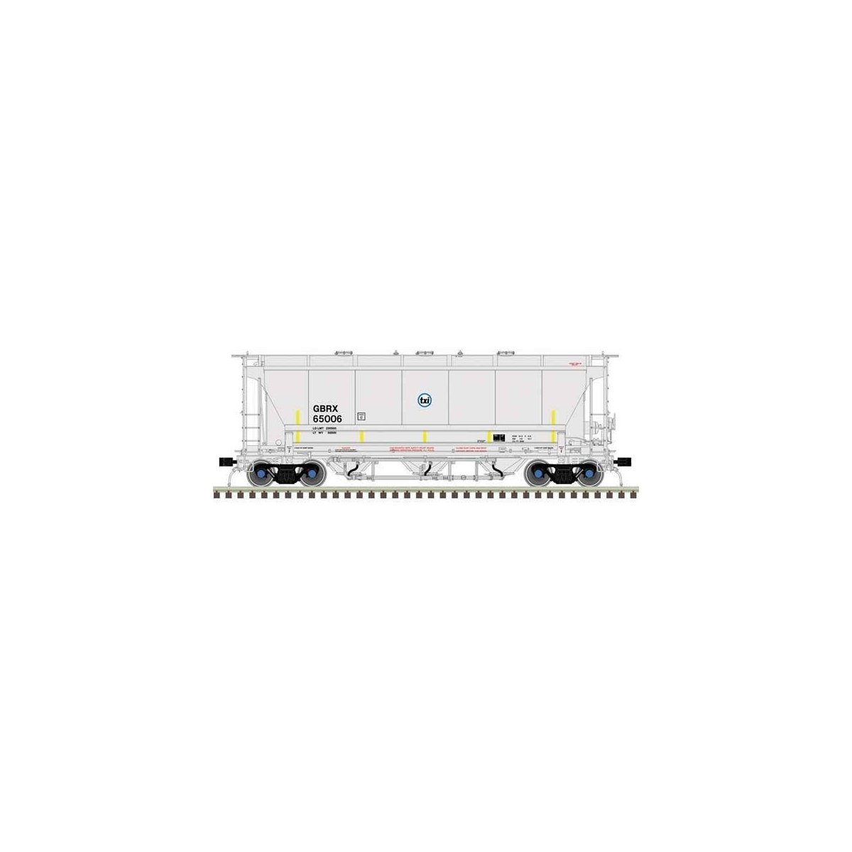 Trinity 3230 Pressure Differential PD Covered Hopper - Ready to Run Master Plu -- TXI GBRX 65000 (gray, black, blue)
