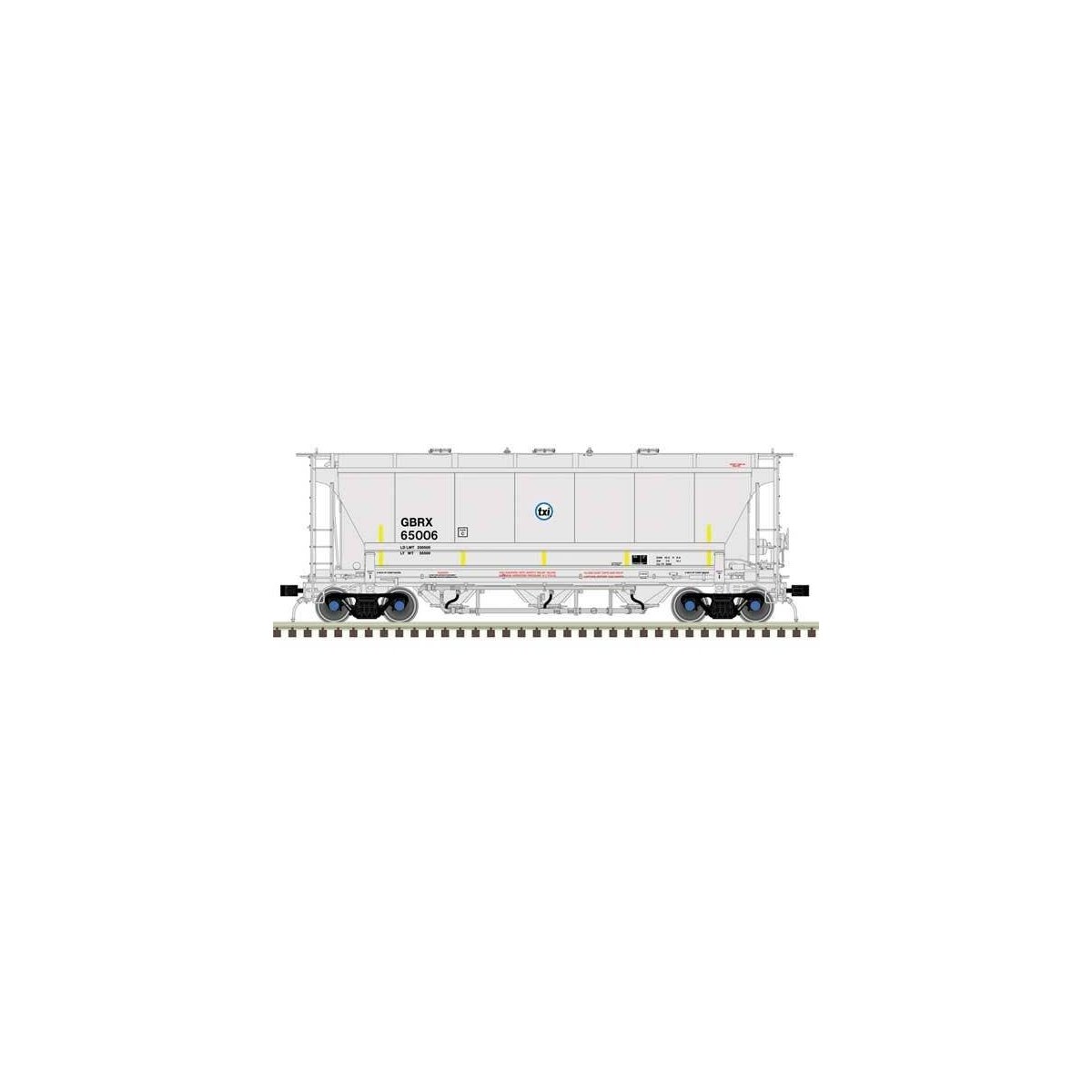 Trinity 3230 Pressure Differential PD Covered Hopper - Ready to Run Master Plu -- TXI GBRX 65004 (gray, black, blue)