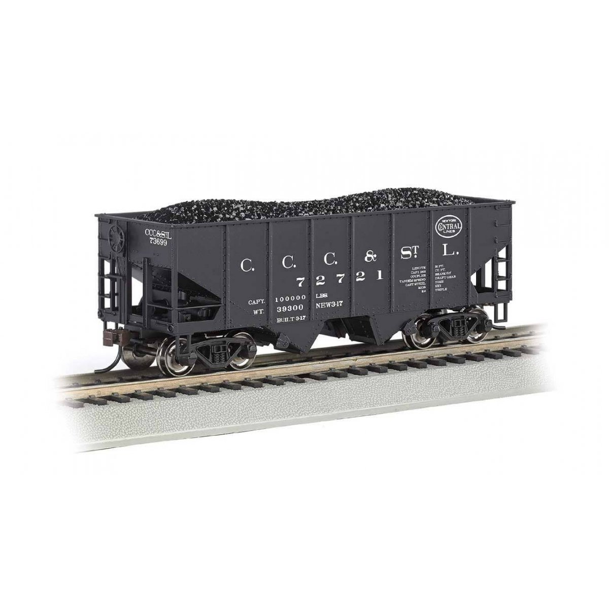 USRA 55-Ton Outside-Braced Hopper with Load - Ready to Run - Silver Series(R) -- New York Central Big Four 72721 (black)