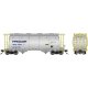 Procor 3,000 Cubic Foot Aluminum Covered Hopper w/Handrail 6-Pack - Ready t -- Procor Ltd. UNPX Set 4 (aluminum, yellow, blue Pr