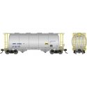 Procor 3,000 Cubic Foot Aluminum Covered Hopper 6-Pack - Ready to Run -- Procor Ltd. UNPX Set 2 (aluminum, yellow, No Logo)