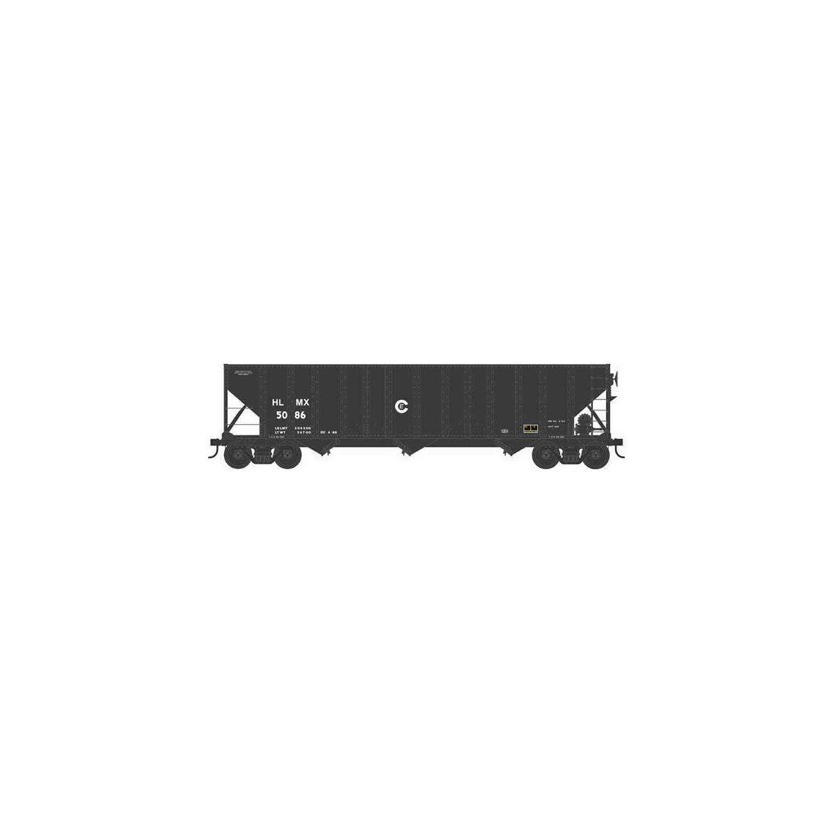100-Ton 3-Bay Hopper - Ready to Run - Executive Line -- HLMX 5086 (Rblt. 5-88, black)