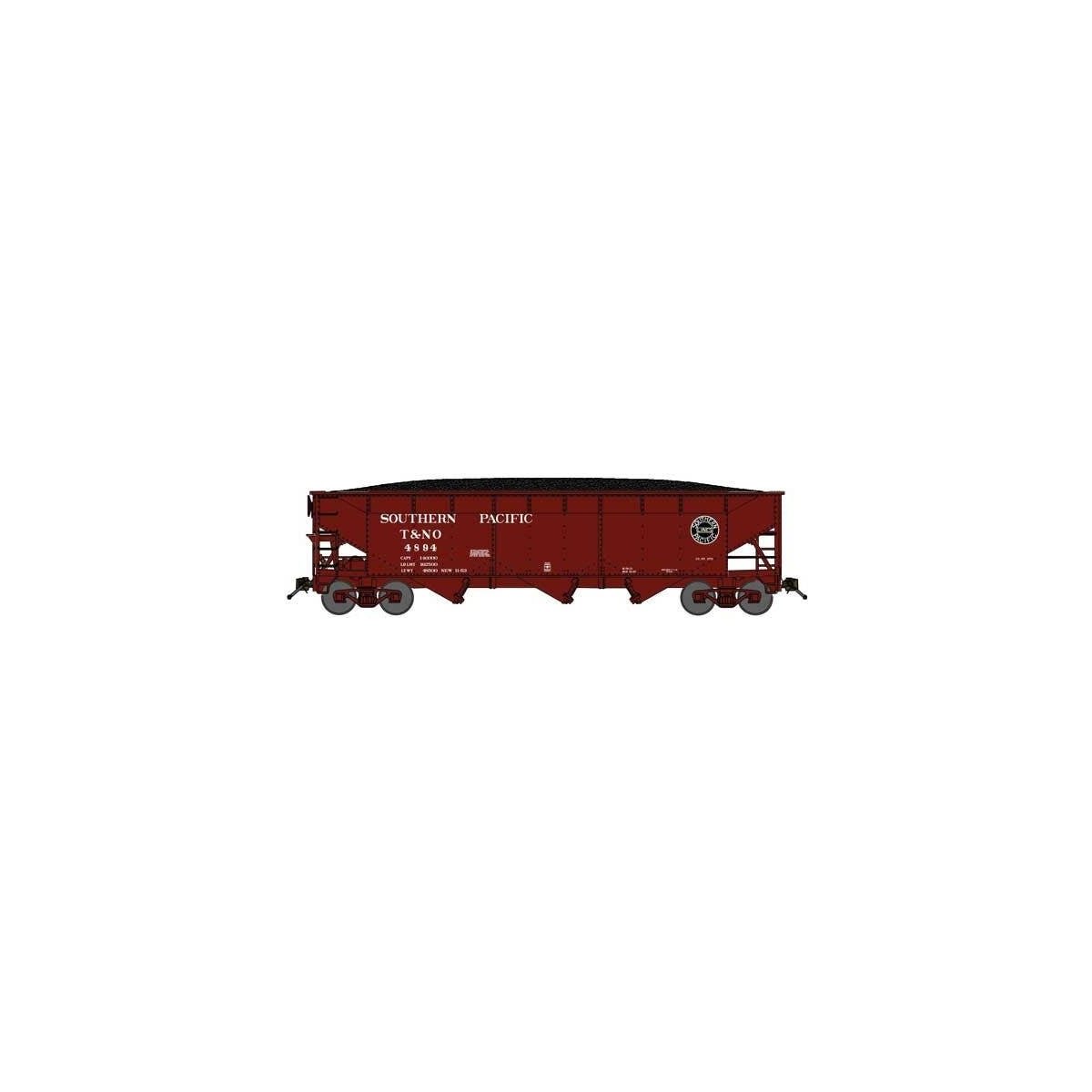 70-Ton Offset-Side 3-Bay Hopper w/Load - Ready to Run -- Southern Pacific T&NO 4894 (Boxcar Red, Roman Lettering, black Lines Lo