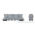 ACF PD3500 Flexi Flo Covered Hopper 6-Pack - Ready to Run -- Conrail (1980s Repaint, gray, black, Medium Logo), N Rapido Trains 