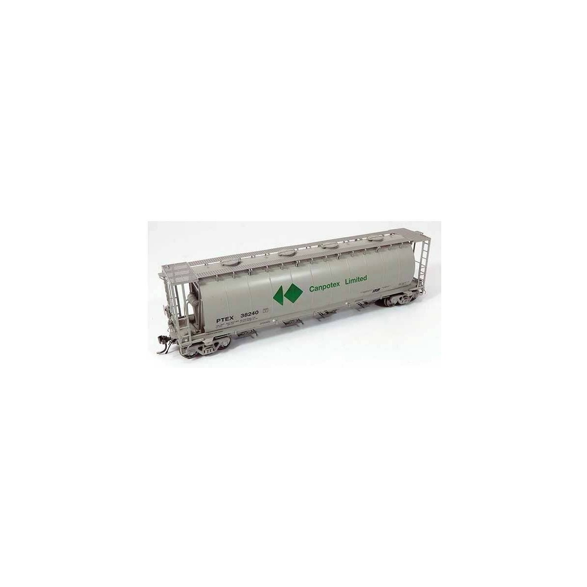 NSC 3800 Cylindrical Covered Hopper - Ready to Run -- Canpotex PETX 2 (gray, green)