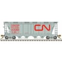 Slab-Side Covered Hopper - Ready to Run - Master(R) -- Canadian National 353641 (8 hatch, gray, red, Noodle Logo)