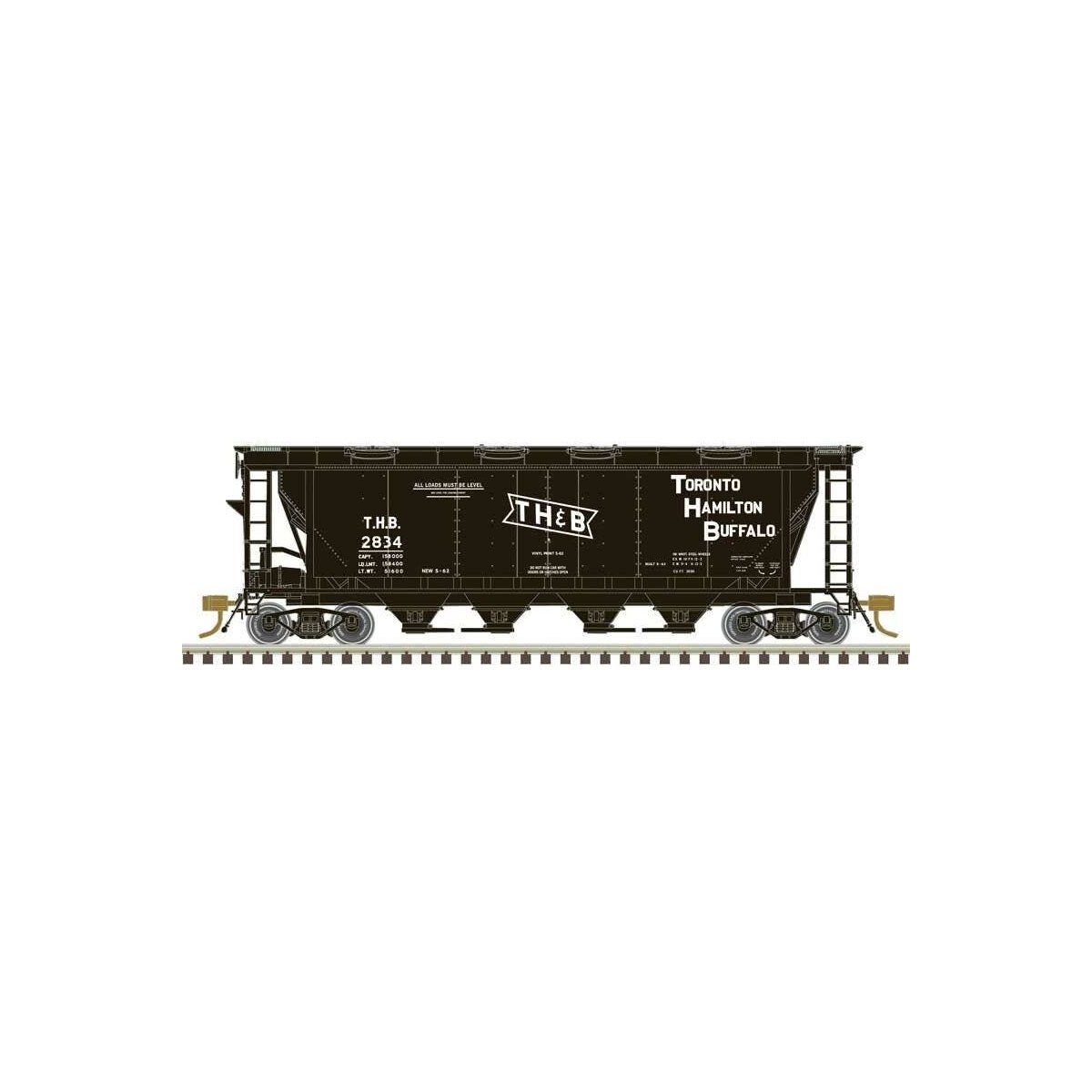 Slab-Side Covered Hopper - Ready to Run - Master(R) -- Toronto, Hamilton and Buffalo 2841 (black, white)