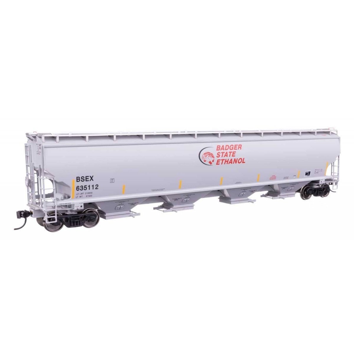 67′ Trinity 6351 4-Bay Covered Hopper - Ready to Run -- Badger State Ethanol BSEX 635112