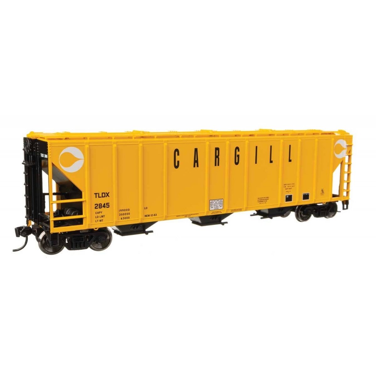 50′ Pullman-Standard PS2-CD 4427 3-Bay Covered Hopper - Ready to Run -- Cargill 2845