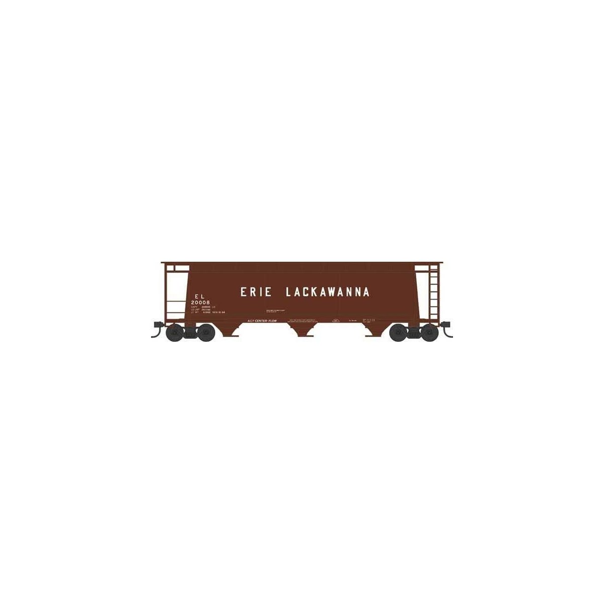 3-Bay Cylindrical Covered Hopper - Ready to Run - Executive Line -- Erie Lackawanna 20015 (Blt. 10-64, Boxcar Red)