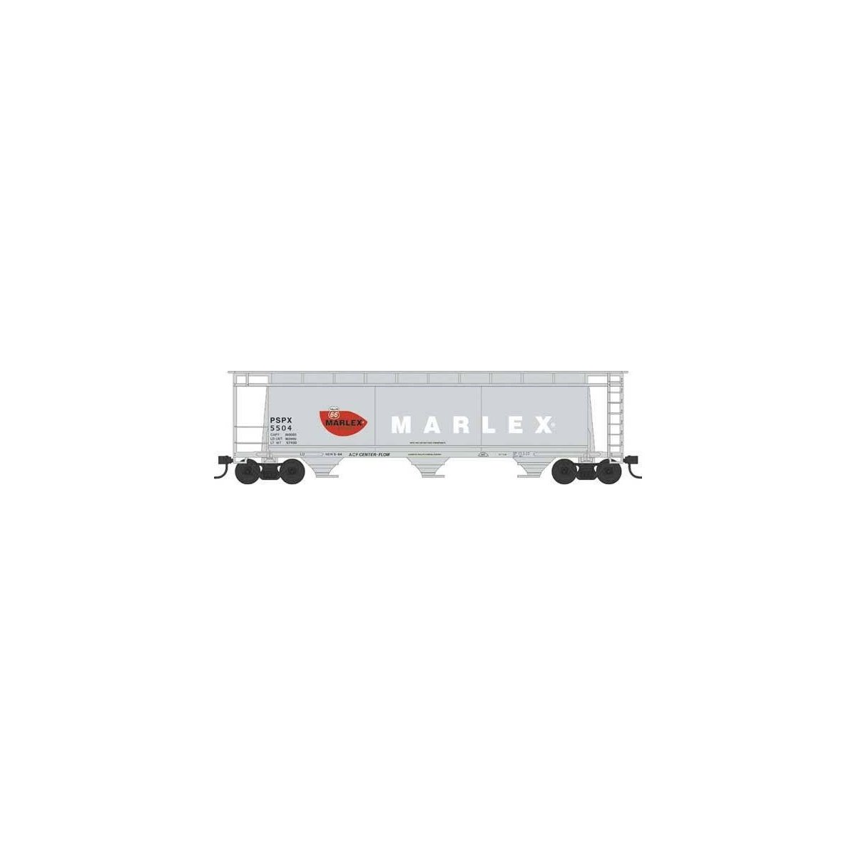 3-Bay Cylindrical Covered Hopper - Ready to Run - Executive Line -- Phillips Chemical Company 5503 (Blt. 5-64, gray, white, red,