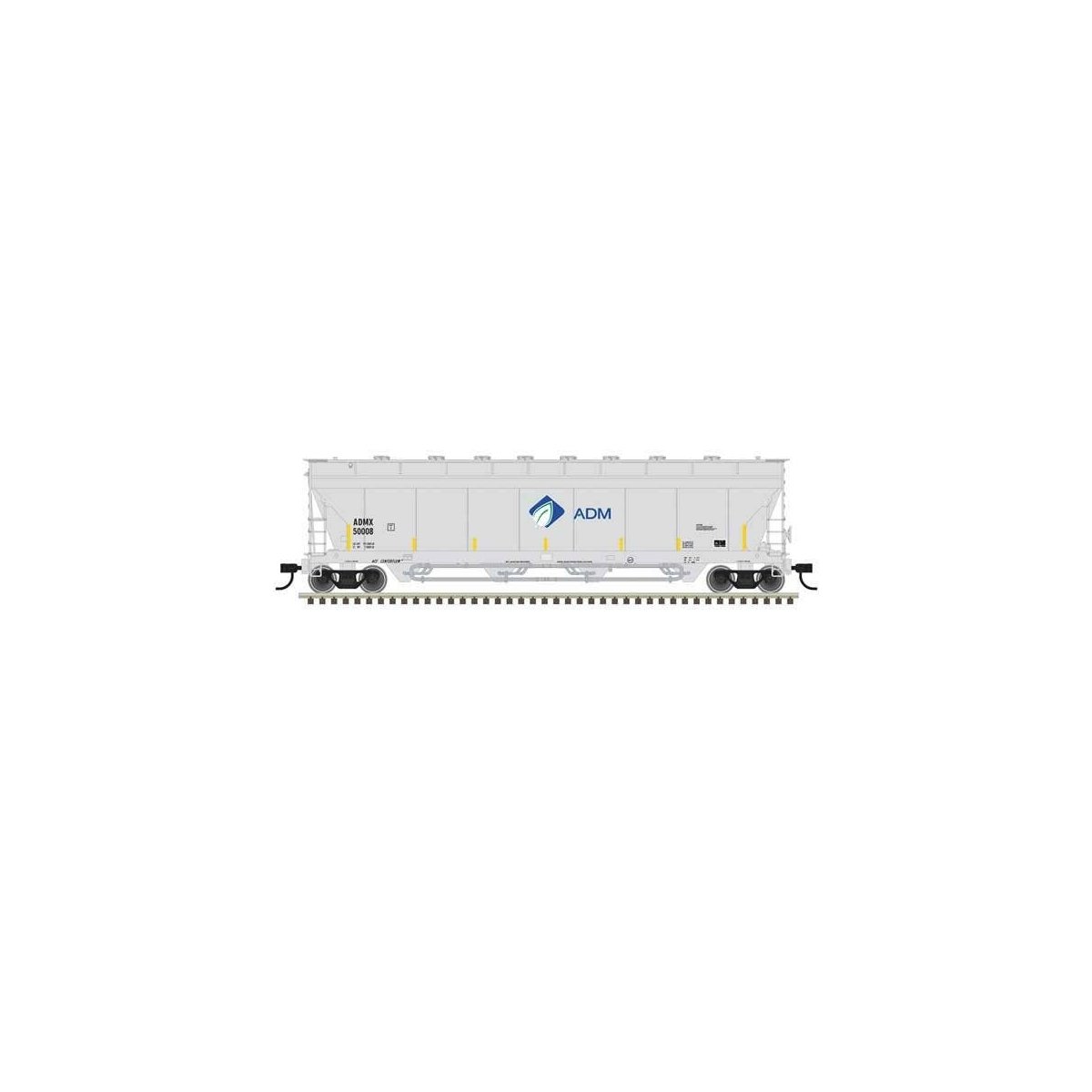 Pressureaide Centerflow Covered Hopper - Ready to Run - Master(R) -- ADM 50008 (gray, blue, green, Leaf)
