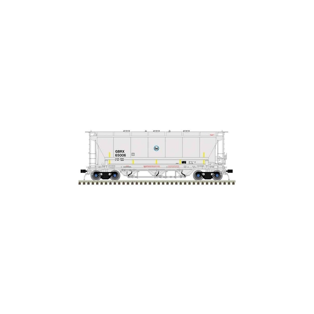 Trinity 3230 Pressure Differential PD Covered Hopper - Ready to Run Master Plu -- TXI GBRX 65006 (gray, black, blue)