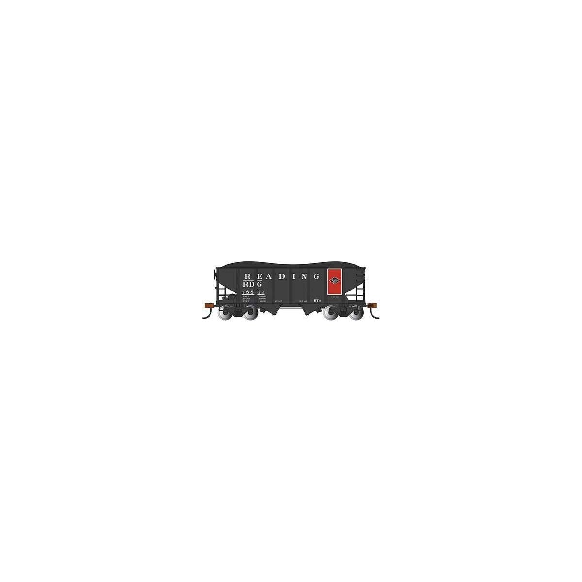 USRA 55-Ton Outside-Braced Hopper with Load - Ready to Run - Silver Series(R) -- Reading 78847 (black, red)