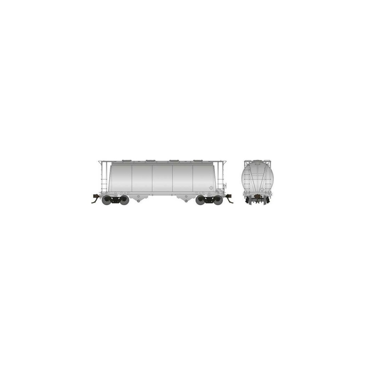 Procor 3,000 Cubic Foot Aluminum Covered Hopper - Ready to Run -- Undecorated