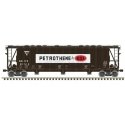 General American 3500 Dry-Flo 3-Bay Covered Hopper - Ready to Run -- USI Petrothene GACX 50433 (black, white), N, Atlas Model Ra