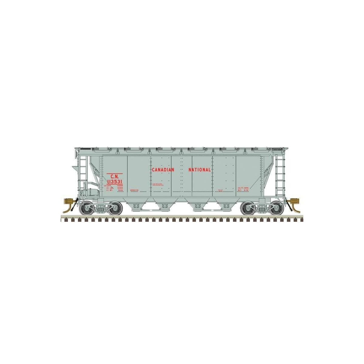 Slab-Side Covered Hopper - Ready to Run - Master(R) -- Canadian National 113404 (gray, red)