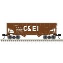 2-Bay Offset-Side Hopper with Flat Ends & Load - Ready to Run - Master(R) -- Chicago & Eastern Illinois 96227 (Boxcar Red, white