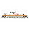 Pressureaide Centerflow Covered Hopper - Ready to Run - Master(R) -- Luzenac America 59755 (green, orange, white), N, Atlas Mode
