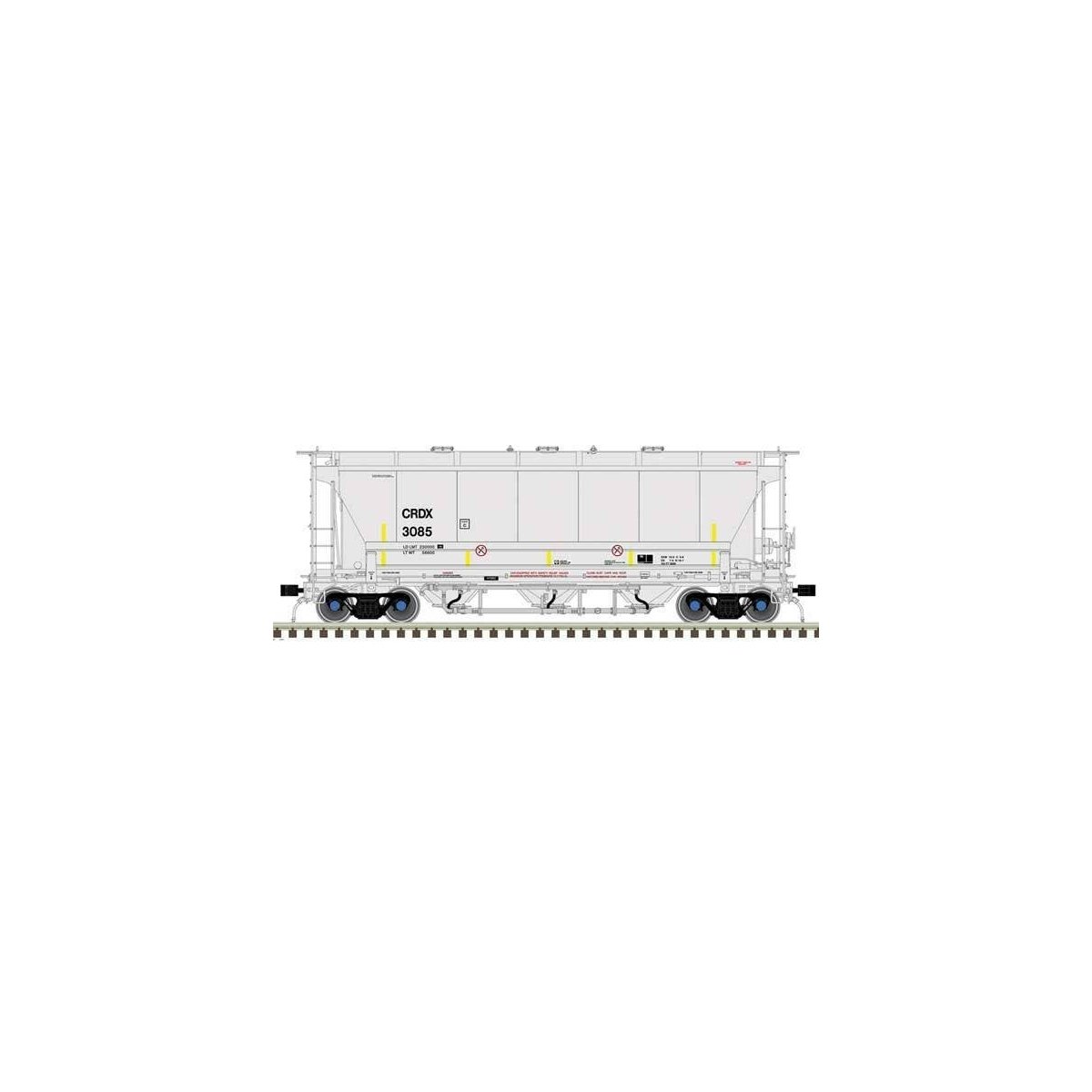 Trinity 3230 Pressure Differential PD Covered Hopper - Ready to Run Master Plu -- Chicago Freight Car CRDX 3100 (gray, black)