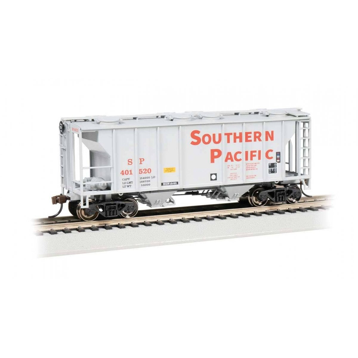 PS-2 2-Bay Covered Hopper - Ready to Run -- Southern Pacific 401520 (gray, red, Sans Serif Lettering)