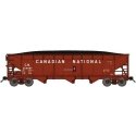 70-Ton Offset-Side 3-Bay Hopper w/Load - Ready to Run -- Canadian National 324551 (Boxcar Red, 12′ Billboard Lettering), N, Bl