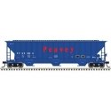 Thrall 4750 Covered Hopper - Ready to Run -- Peavey 2062 (blue, red), HO, Trainman 20006657