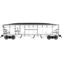 70-Ton Offset-Side 3-Bay Hopper w/Load - Ready to Run -- Kansas City Southern 6830 (white, No Logo), N, Bluford Shops 74084