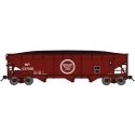 70-Ton Offset-Side 3-Bay Hopper w/Load - Ready to Run -- Missouri Pacific 537376 (Boxcar Red, Large Centered Buzz Saw Logo), N, 