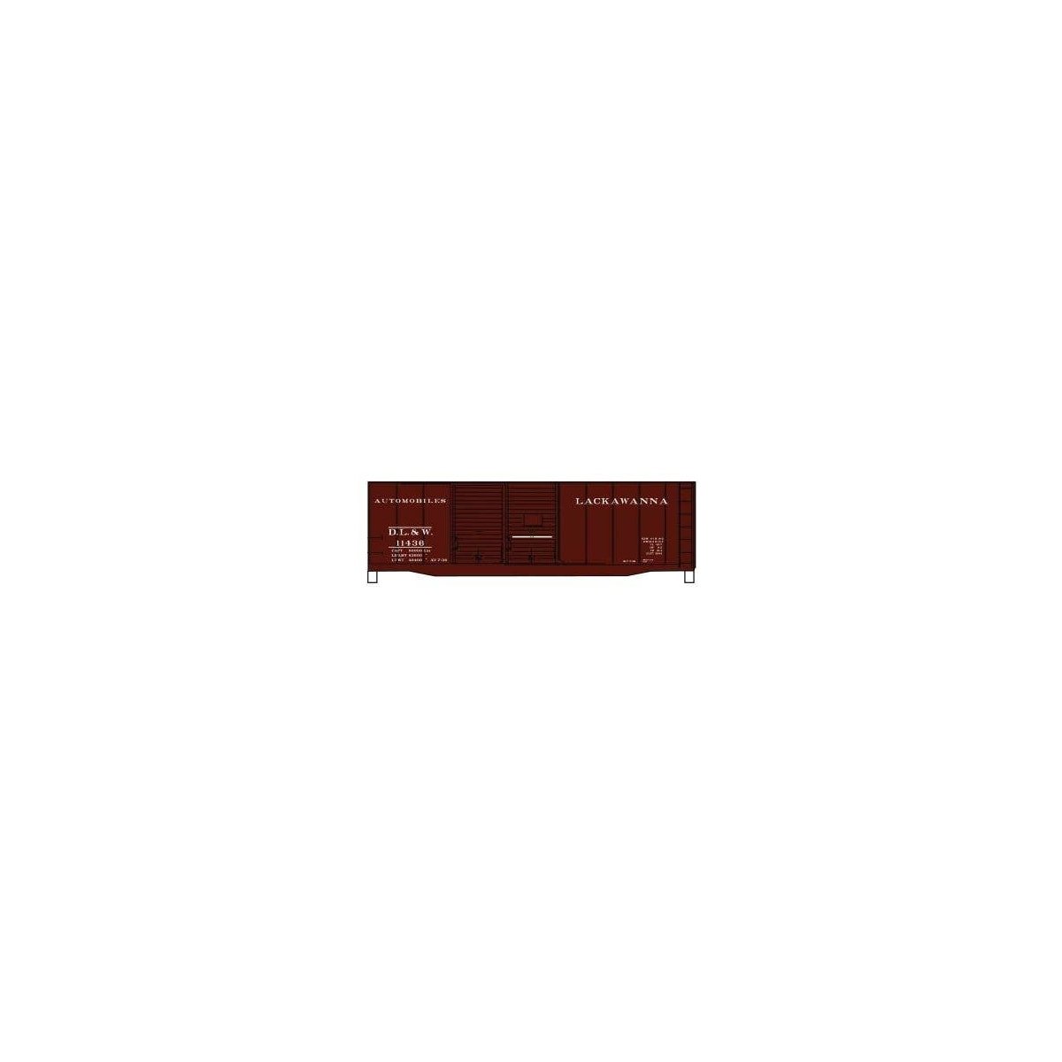 AAR 40′ Double-Door Boxcar - Kit -- Delaware, Lackawanna & Western HO, Accurail Inc 3641