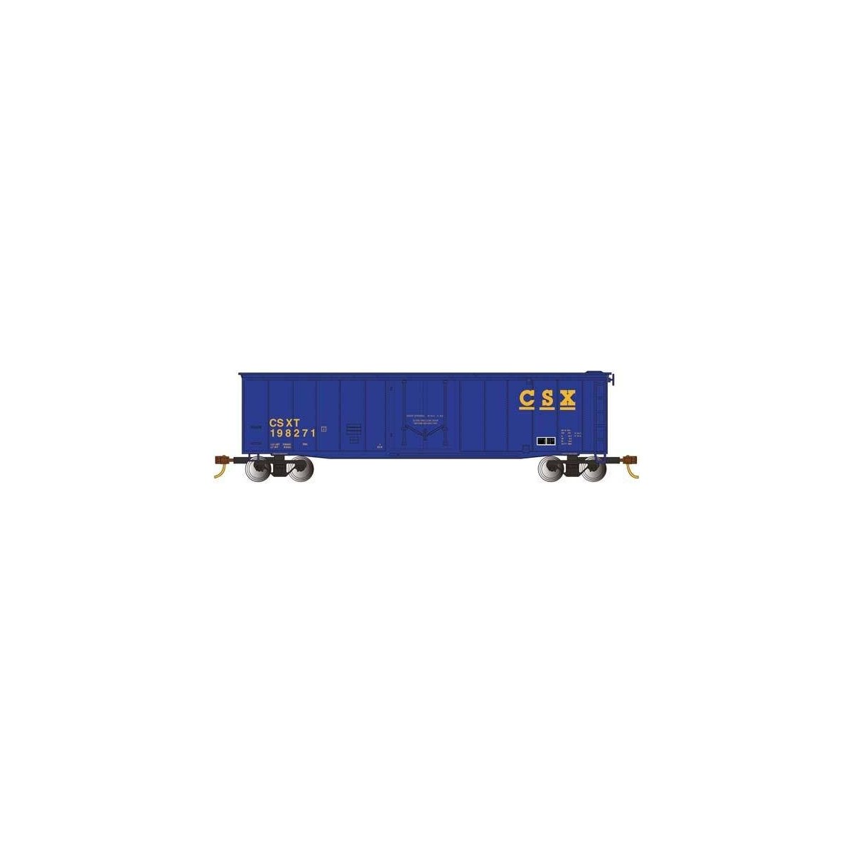 50′ Plug-Door Boxcar - Ready to Run - Silver Series(R) -- CSX 198271 (blue, yellow) HO, Bachmann Industries 18019