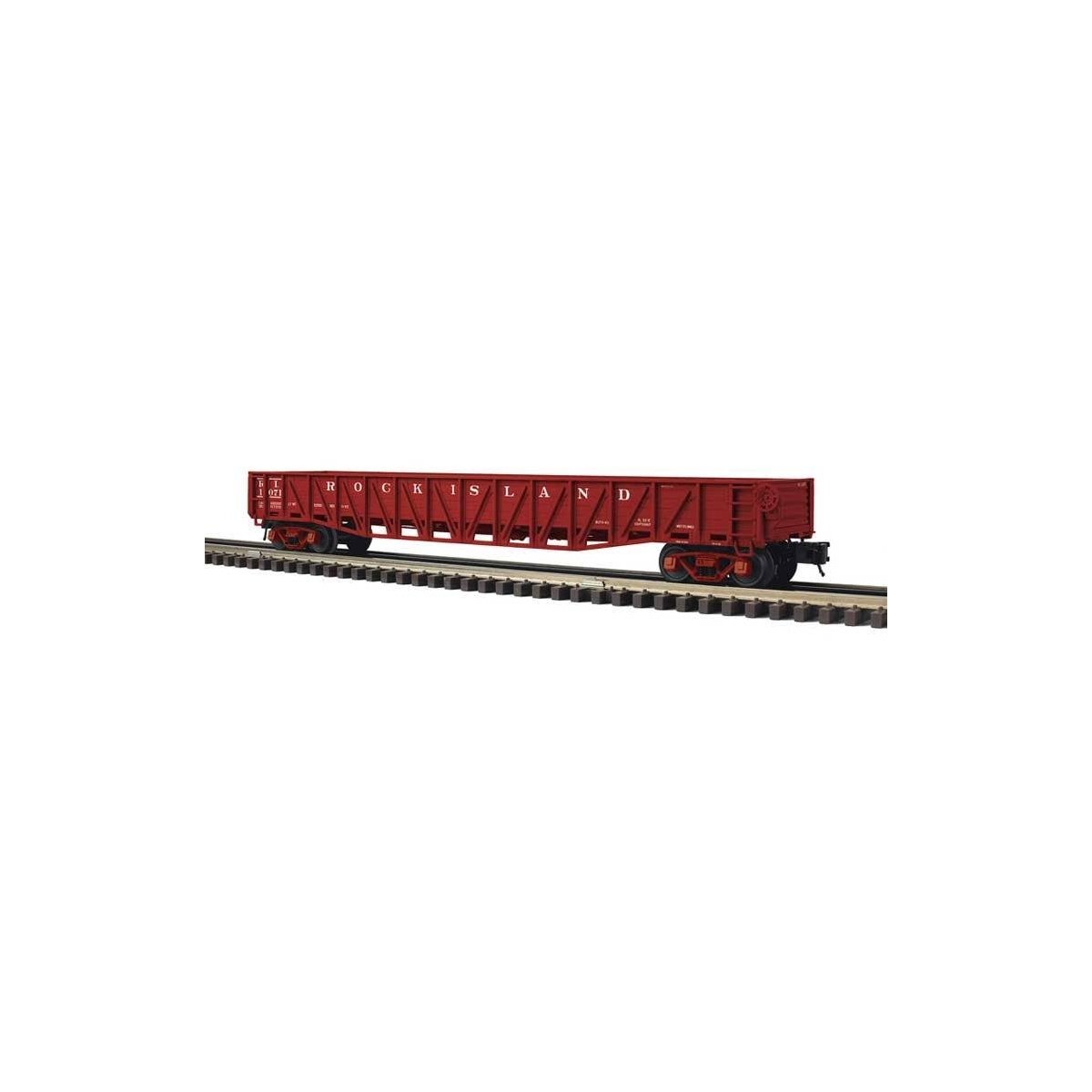 52′6′ 70-Ton War-Emergency Gondola - 2-Rail - Ready to Run -- Chicago, Rock Island and Pacific (Boxcar Red), O Atlas O 20028