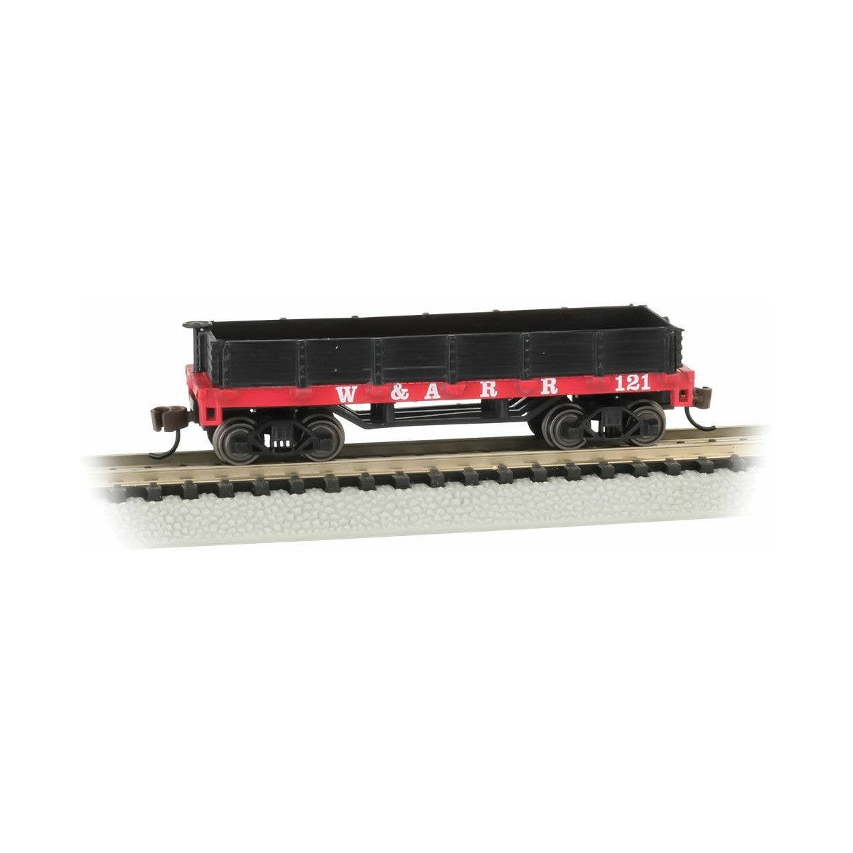 Old-Time Wood Gondola - Ready to Run -- Western & Atlantic 121 (red), N Bachmann Industries 15451