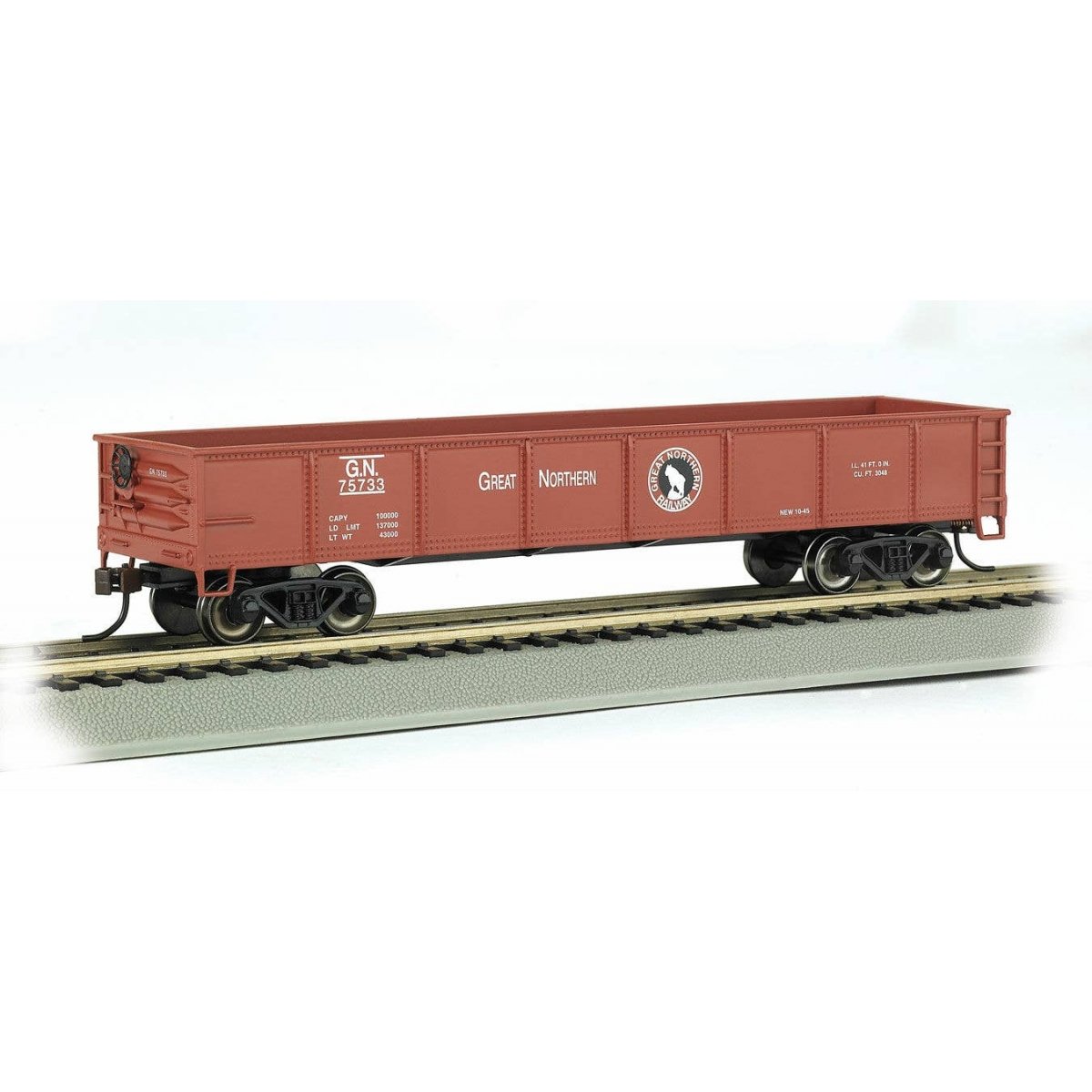 40′ Gondola - Ready to Run - Silver Series(R) -- Great Northern 75733 (Boxcar Red, Rocky Silhouette Logo), HO Bachmann Industr