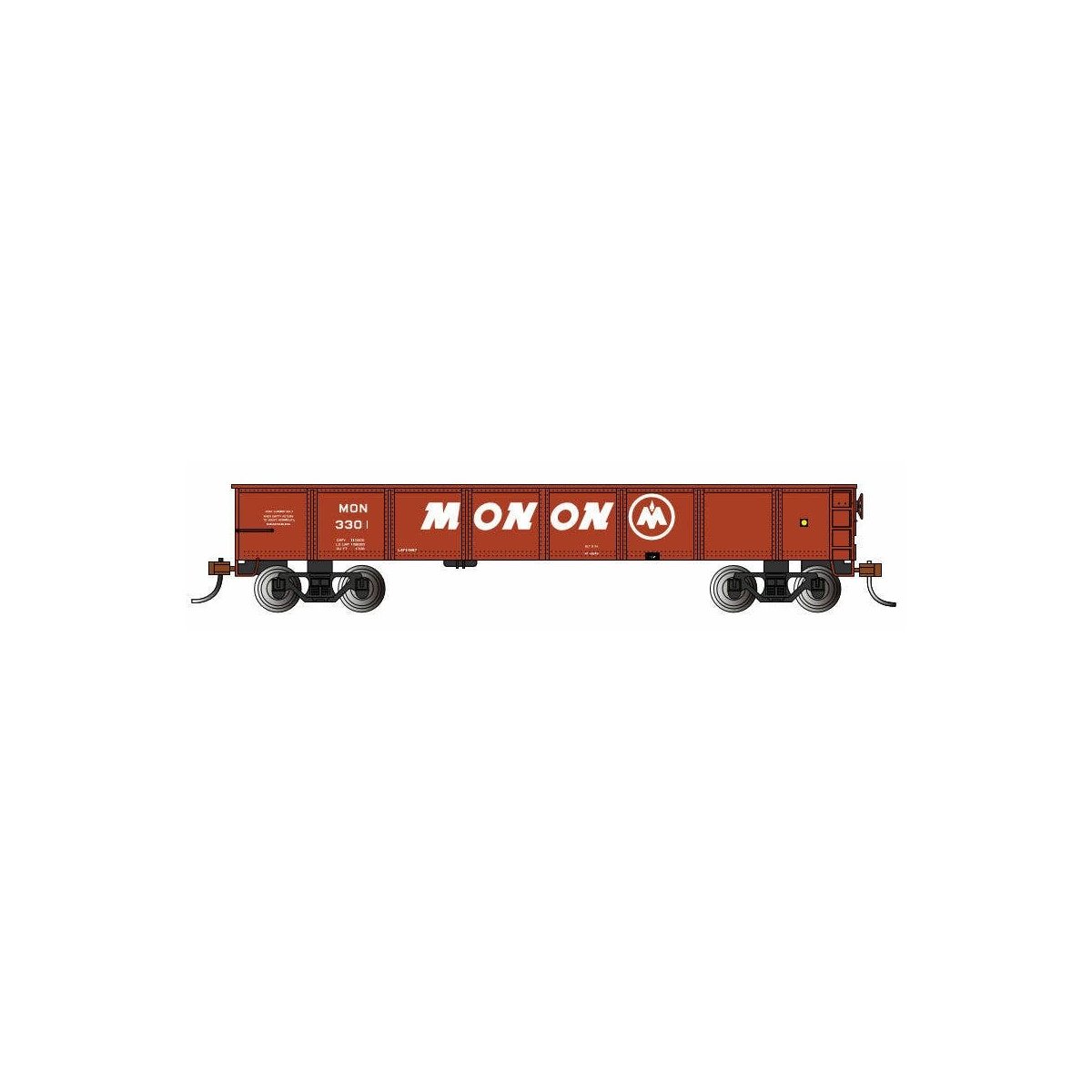40′ Gondola - Ready to Run - Silver Series(R) -- Monon 3301 (Boxcar Red), HO Bachmann Industries 17218