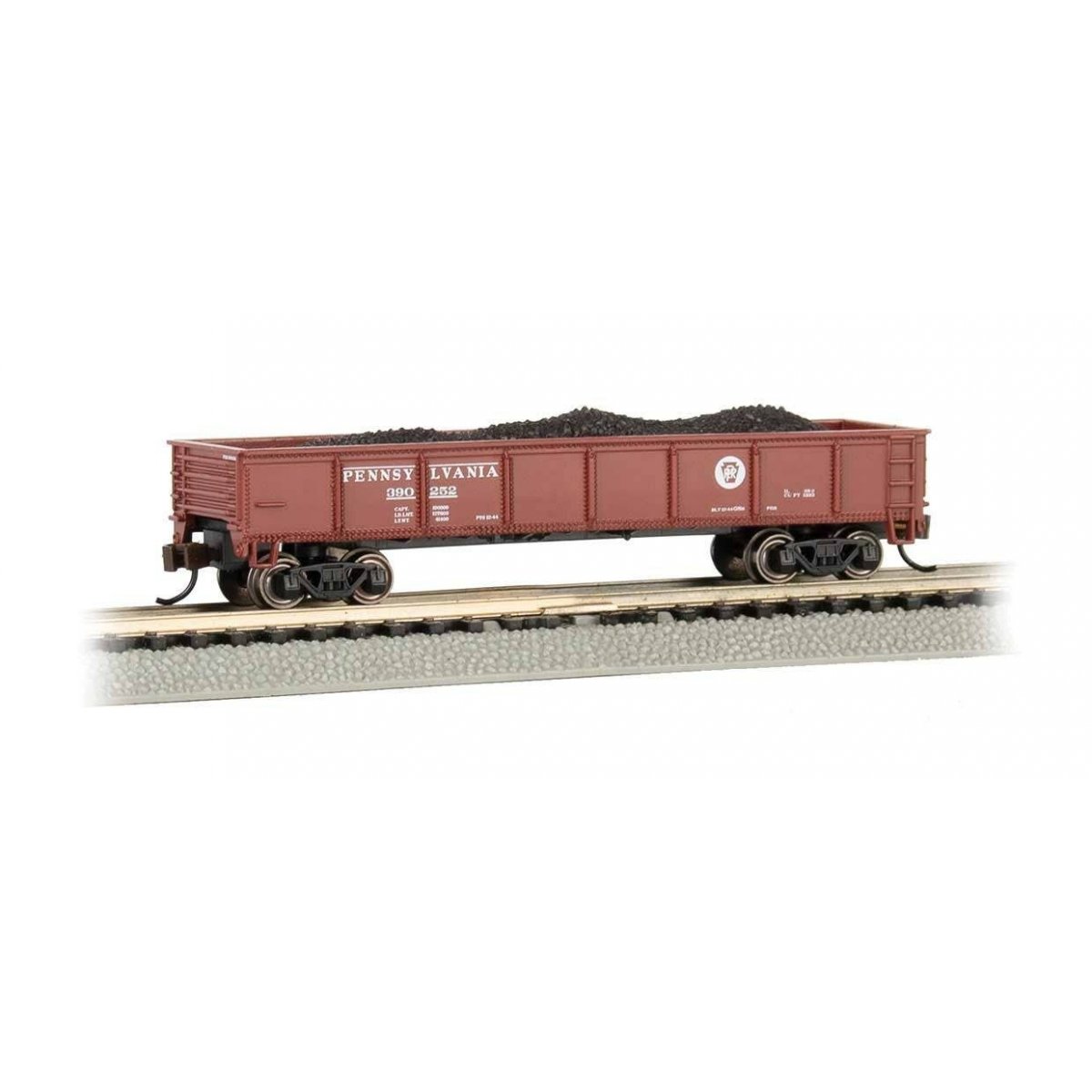 40′ Steel Gondola with Load - Ready to Run -- Pennsylvania Railroad 390252 (Tuscan, Circle Keystone), N Bachmann Industries 17